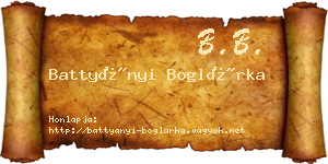 Battyányi Boglárka névjegykártya